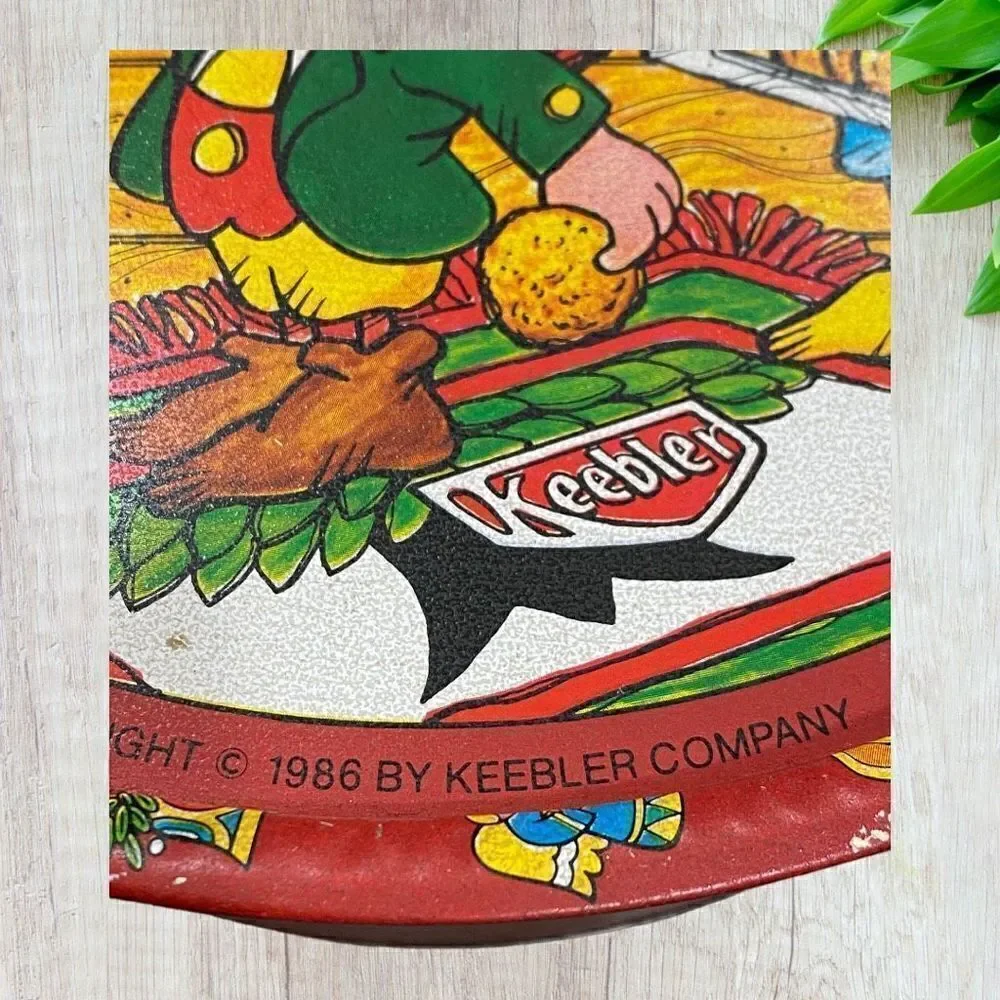 Vintage Keebler Oversized Cookie Tin 1986